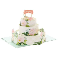 Hallmark Congrats Three-Tiered Cake 3D Pop-Up Wedding Card