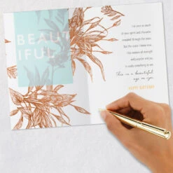 Hallmark A Woman Of Strength And Joy Birthday Card For Sister -Hallmark Gift Shop Copper Flowers Birthday Card for Sister 659FBD4988 06