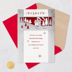Hallmark We Have So Many Blessings Christmas Card For Husband -Hallmark Gift Shop Cottage in Woods Husband Christmas Card 659XZH1953 05