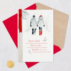 Hallmark My Partner, My Love Christmas Card For Wife -Hallmark Gift Shop Couple Holding Hands in Snow Christmas Card for Wife 699XZH4782 06
