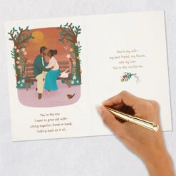 Hallmark You're The One For Me Anniversary Card For Wife From Husband -Hallmark Gift Shop Couple in Park Anniversary Card for Wife From Husband 799AVY3344 09