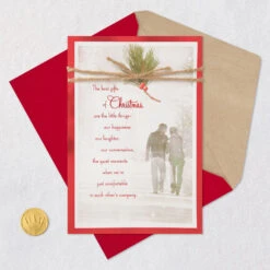 Hallmark The Best Gifts Romantic Christmas Card -Hallmark Gift Shop Couple in Snow Romantic Christmas Card 699XZH2346 05