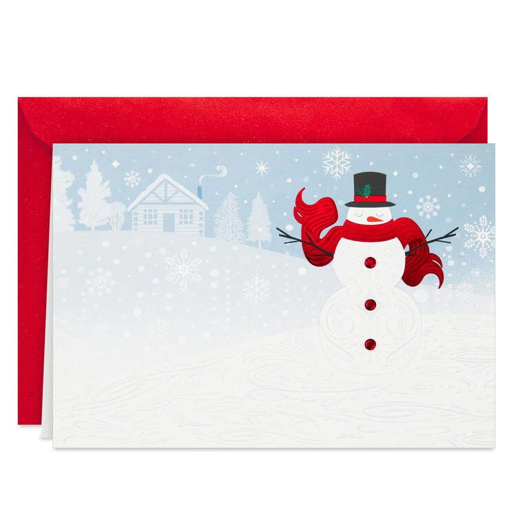 Hallmark Cozy Snowman And Flurries Boxed Christmas Cards, Pack Of 40 4 Hallmark Cozy Snowman And Flurries Boxed Christmas Cards, Pack Of 40 - Image 2
