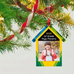 Hallmark Crayola® Schoolhouse Personalized Ornament, Custom Photo And Text -Hallmark Gift Shop Crayons Frame Personalized Ornament 1QHE2151B1 02
