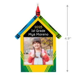 Hallmark Crayola® Schoolhouse Personalized Ornament, Custom Photo And Text -Hallmark Gift Shop Crayons Frame Personalized Ornament 1QHE2151B1 04