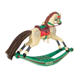 Hallmark Rocking Horse Memories 2025 Ornament -Hallmark Gift Shop Cream Horse on Green Rocker Keepsake Ornament 5QXR8442 07