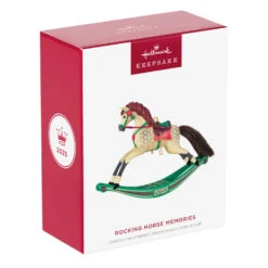 Hallmark Rocking Horse Memories 2025 Ornament -Hallmark Gift Shop Cream Horse on Green Rocker Keepsake Ornament 5QXR8442 08