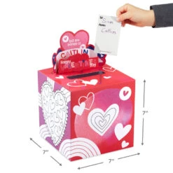 Hallmark Happy Hearts Kids Classroom Valentines Set With Cards, Stickers And Customizable Mailbox -Hallmark Gift Shop Createyourown Valentines and Box With Stickers 5VBX2976 05