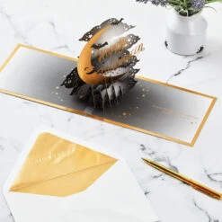 Hallmark Crescent Moon 3-D Pop-Up Halloween Card -Hallmark Gift Shop Crescent Moon and Bats 3D PopUp Halloween Card 1299IEH3001 08