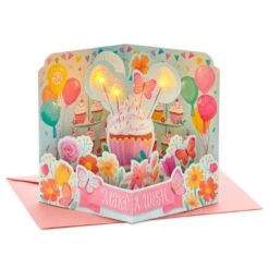 Hallmark Make A Wish Musical 3D Pop-Up Birthday Card With Light