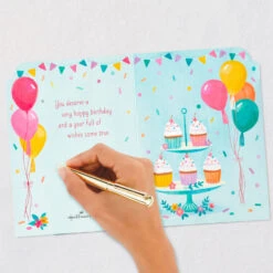 Hallmark Make A Wish Musical 3D Pop-Up Birthday Card With Light -Hallmark Gift Shop Cupcakes Musical LightUp 3D PopUp Birthday Card 899ARH1547 07