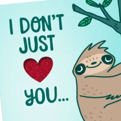 Hallmark Jumbo I Huge Heart You Love Card -Hallmark Gift Shop Cute Sloth and Huge Heart Jumbo Love Card 999CBG1039 03