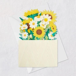 Hallmark Daisy And Sunflower Bouquet Thinking Of You 3D Pop-Up Card -Hallmark Gift Shop Daisy Sunflower Bouquet Thinking of You 3D PopUp Card 799WDR1231 06