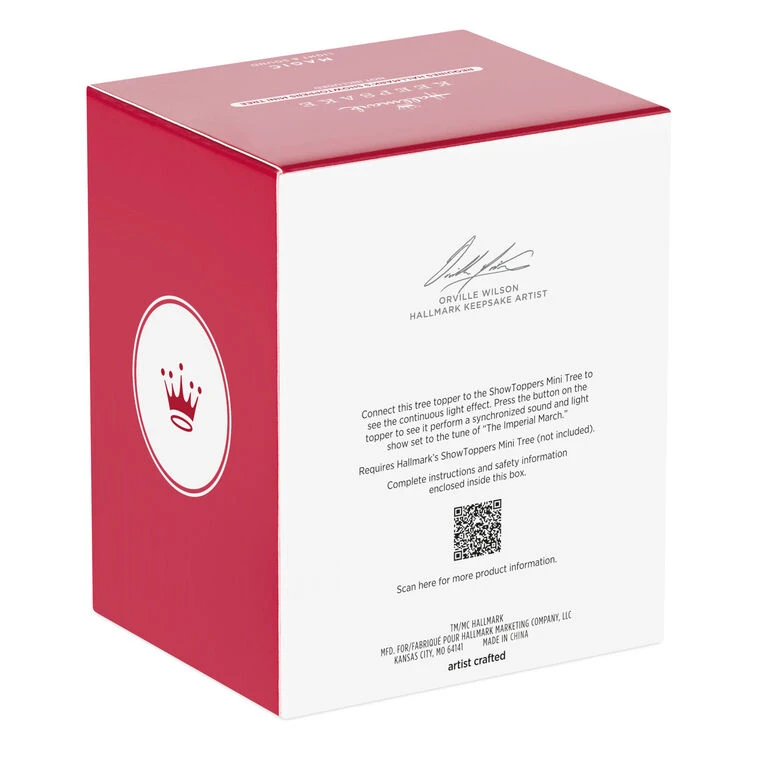 Hallmark Mini Star Wars™ Darth Vader™ ShowToppers Musical Tree Topper With Light, 3" 10 Hallmark Mini Star Wars™ Darth Vader™ ShowToppers Musical Tree Topper With Light, 3" - Image 8