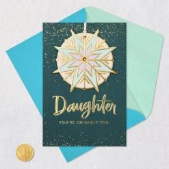Hallmark You're Uniquely You Christmas Card For Daughter With Ornament -Hallmark Gift Shop Daughter Christmas Card With Snowflake Ornament 799XZH6701 07