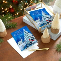 Hallmark DaySpring Wintry Night With Cardinals And Church Boxed Christmas Cards, Pack Of 16 -Hallmark Gift Shop DaySpring Cardinals Church Boxed Christmas Cards 1DSH1041 08