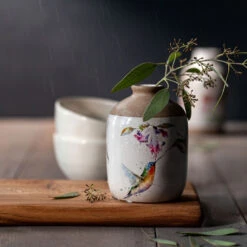 Hallmark Gift Shop -Hallmark Gift Shop Dean Crouser Hummingbirds in Flight Ceramic Vase 1004610165 02