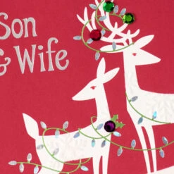 Hallmark You're So Good Together Christmas Card For Son And Wife -Hallmark Gift Shop Deer With Lights Christmas Card for Son and Wife 699XZH7301 05