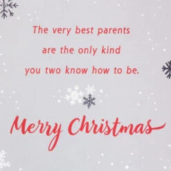 Hallmark You're The Very Best Christmas Card For Parents -Hallmark Gift Shop Deer and Cabin in Snowy Forest Parents Christmas Card 699XZH4122 03