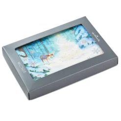 Hallmark Deer And Tree In Forest Boxed Christmas Cards, Pack Of 16