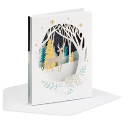 Hallmark Deer In The Woods Boxed Christmas Cards, Pack Of 8 -Hallmark Gift Shop Deer in Evening Woods Boxed Christmas Cards 1XPX2628 03