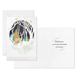 Hallmark Deer In The Woods Boxed Christmas Cards, Pack Of 8 -Hallmark Gift Shop Deer in Evening Woods Boxed Christmas Cards 1XPX2628 04