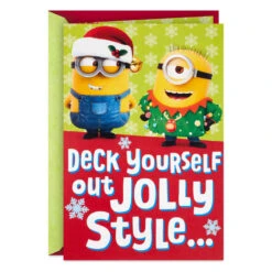Hallmark Despicable Me Minions Jolly Style Musical Pop-Up Christmas Card