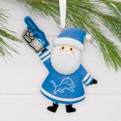 NFL Detroit Lions Santa Fan Hallmark Ornament -Hallmark Gift Shop Detroit Lions Santa Fan Christmas Ornament 1OSL2583 02