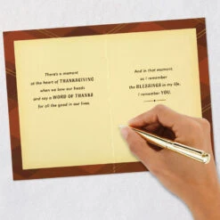 Hallmark Remembering You Among My Blessings Thanksgiving Card -Hallmark Gift Shop Diagonal Fall Plaid Thanksgiving Card 659TH1154 07