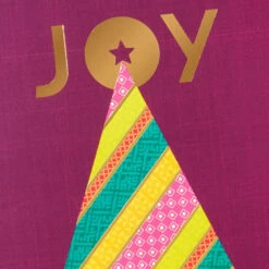 Hallmark Wishing You Abundant Joy Boxed Christmas Cards, Pack Of 16 -Hallmark Gift Shop Diagonal Striped Tree on Plum Boxed Christmas Cards 1APX1060 03