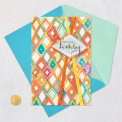 Hallmark Wishing You Happiness Birthday Card -Hallmark Gift Shop Diamond Watercolor Design Birthday Card 799HBD3956 05