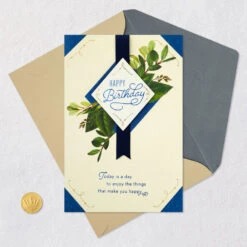 Hallmark Things That Make You Happy Birthday Card For Him -Hallmark Gift Shop Diamond and Leaves Birthday Card for Him 759HBD4572 06