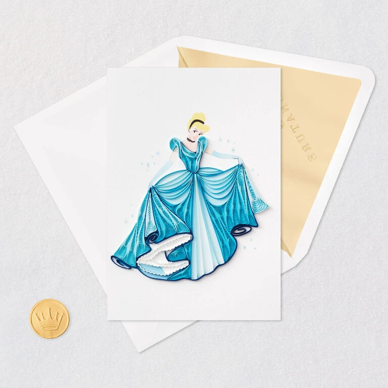 Hallmark Disney Princess Cinderella You Sparkle Quilled Paper Handmade Card 7 Hallmark Disney Princess Cinderella You Sparkle Quilled Paper Handmade Card - Image 5