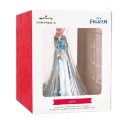 Disney Frozen Elsa Blown Glass Hallmark Ornament -Hallmark Gift Shop Disney Frozen Elsa Glass Christmas Ornament 3HCM55 08
