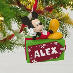 Hallmark Disney Mickey Mouse Christmas Present Personalized Ornament -Hallmark Gift Shop Disney Mickey Mouse Christmas Present Personalized Ornament 2499QHE1885B1 02