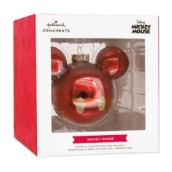 Disney Mickey Mouse Ears Icon Blown Glass Hallmark Ornament -Hallmark Gift Shop Disney Mickey Mouse Ears Icon Christmas Ornament 3HCM4710 08