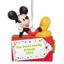 Hallmark Disney Mickey Mouse Christmas Present Personalized Ornament, Custom Text -Hallmark Gift Shop Disney Mickey Mouse on Gift Personalized Ornament 1QHE2212B1 01