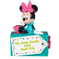 Hallmark Disney Minnie Mouse Christmas Present Personalized Ornament, Custom Text -Hallmark Gift Shop Disney Minnie Mouse on Gift Personalized Ornament 1QHE2213B1 01