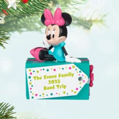 Hallmark Disney Minnie Mouse Christmas Present Personalized Ornament, Custom Text -Hallmark Gift Shop Disney Minnie Mouse on Gift Personalized Ornament 1QHE2213B1 02