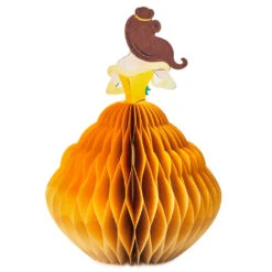 Hallmark Disney Beauty And The Beast Belle Heart Of Gold Honeycomb 3D Pop-Up Card -Hallmark Gift Shop Disney Princess Belle Honeycomb Dress 3D PopUp Card 799WDR1281 04