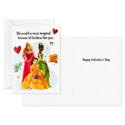 Hallmark Disney Princess Pink And White Kids Classroom Valentines Set With Cards And Light-Up Mailbox With Sound -Hallmark Gift Shop Disney Princess Valentines Cards Classroom Exchange Kit 5VBX2970 04