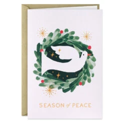Hallmark Dove On Watercolor Wreath Boxed Christmas Cards, Pack Of 16 -Hallmark Gift Shop Dove in Pine Wreath Boxed Christmas Cards 1XPX2714 02
