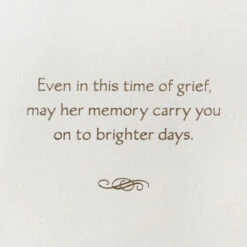 Hallmark May Her Memory Carry You To Brighter Days Sympathy Card For Loss Of Mother -Hallmark Gift Shop Drooping White Flowers Loss of Mom Sympathy Card 799S8398 03