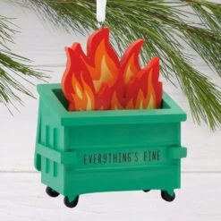 Dumpster Fire Hallmark Ornament -Hallmark Gift Shop Dumpster Fire Christmas Ornament 1HGO3545 02