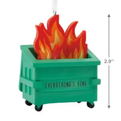 Dumpster Fire Hallmark Ornament -Hallmark Gift Shop Dumpster Fire Christmas Ornament 1HGO3545 04
