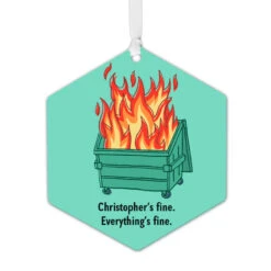 Hallmark Dumpster Fire Metal Personalized Ornament, Custom Text