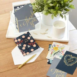 Hallmark Elegant Florals Boxed Blank Thank-You Notes Assortment, Pack Of 48 -Hallmark Gift Shop Elegant Florals Assorted Boxed ThankYou Cards 5STZ1169 06