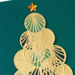 Hallmark Opulent Green And Gold Tree Boxed Christmas Cards, Pack Of 12 -Hallmark Gift Shop Elegant Green Tree Boxed Christmas Cards Pack 1XPX5754 05