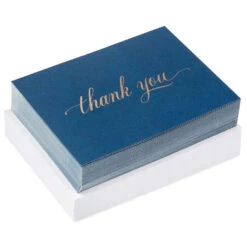 Hallmark Elegant Navy Boxed Blank Thank-You Notes, Pack Of 40