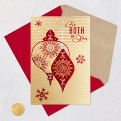 Hallmark Giving Thanks For Each Of You Christmas Card For Both -Hallmark Gift Shop Elegant Red and Gold Ornaments 659XZH2677 06